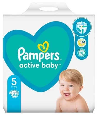 pampers active baby-dry pieluchy 3 midi