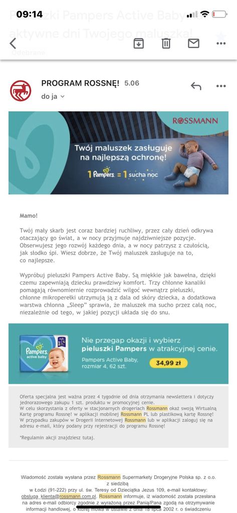 kalkulator rozmiaru pampers