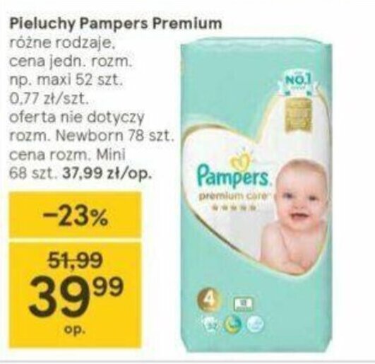 pampers procare pieluchy rozmiar 2 3-6kg 36 sztuk