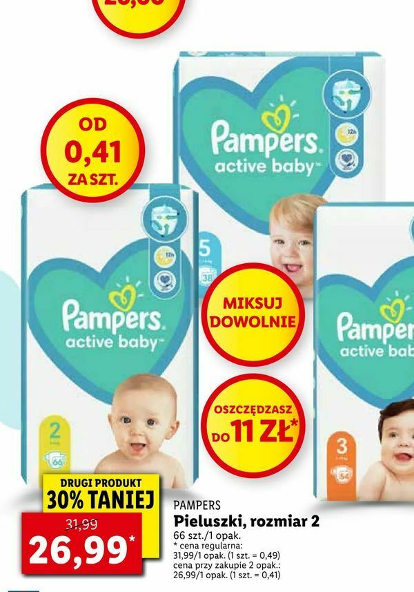 pieluchy pampers 1 ile miesięcy