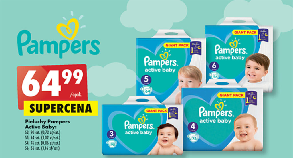 pieluchy jumbo pampers 3