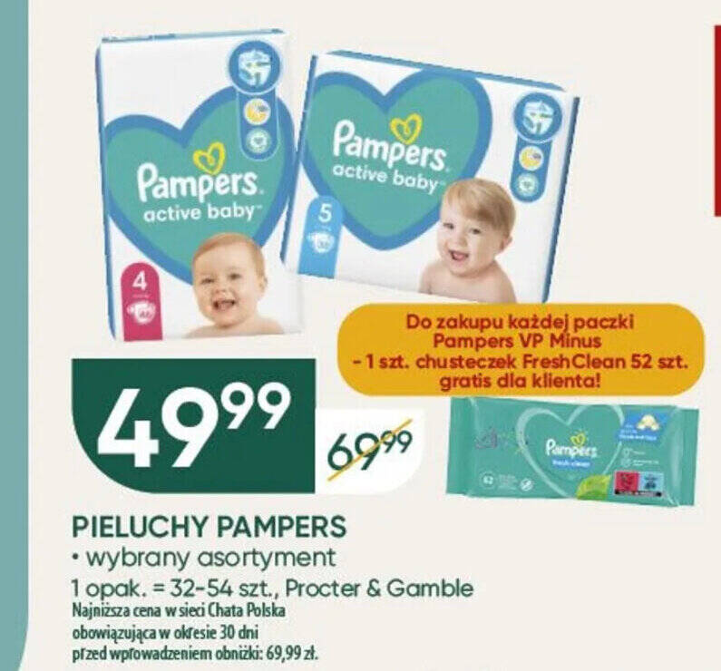 pampers natural clean chusteczki nawilżane 64 szt