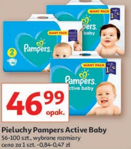 ktoś nosi 15 pieluchy pampers od 50 do